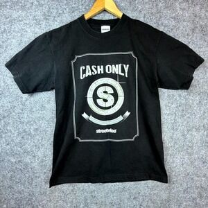 Streetwise Clothing Co T-Shirt Mens Large Black Cash Only Graphic Print Casual
